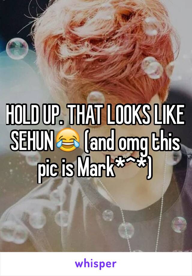 HOLD UP. THAT LOOKS LIKE SEHUN😂 (and omg this pic is Mark*^*)