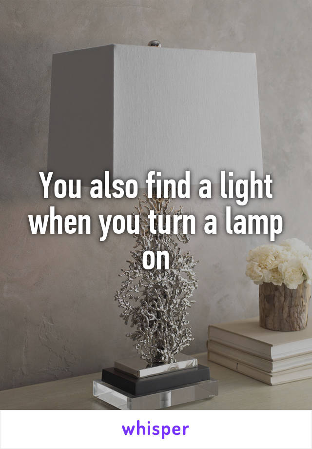You also find a light when you turn a lamp on