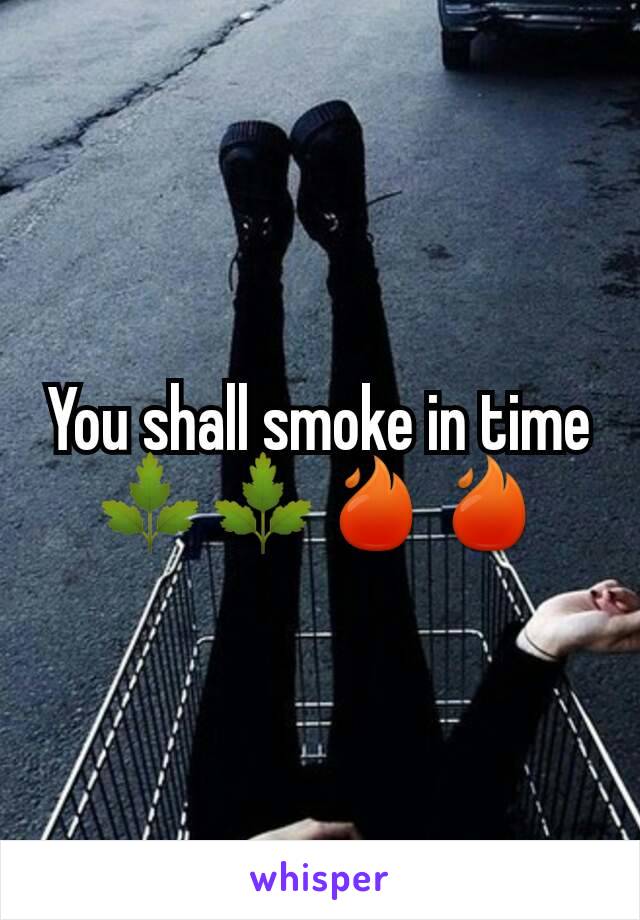 You shall smoke in time 🌿🌿🔥🔥
