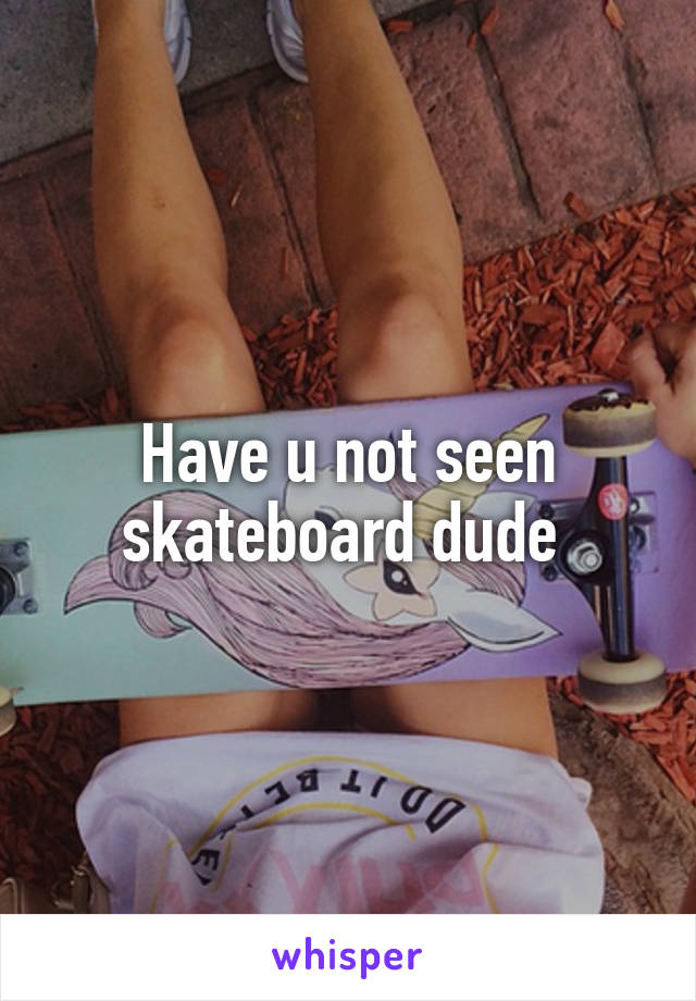 Have u not seen skateboard dude 