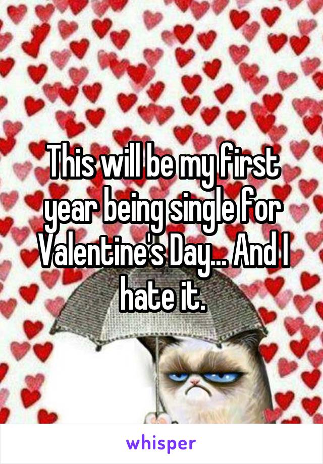 This will be my first year being single for Valentine's Day... And I hate it.