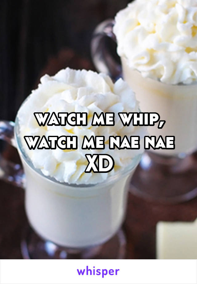 watch me whip, watch me nae nae XD