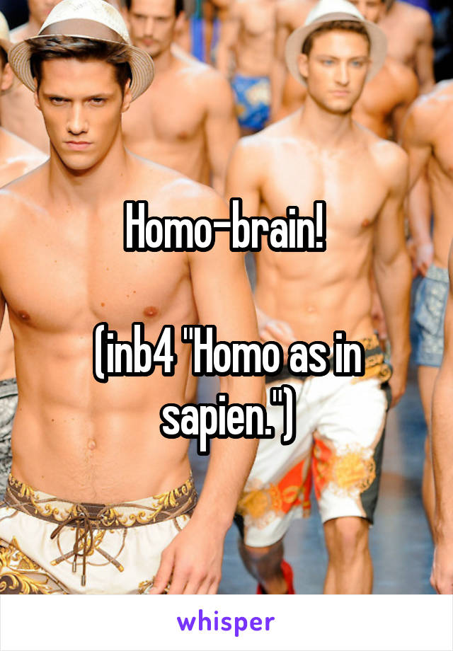 Homo-brain! 

(inb4 "Homo as in sapien.")