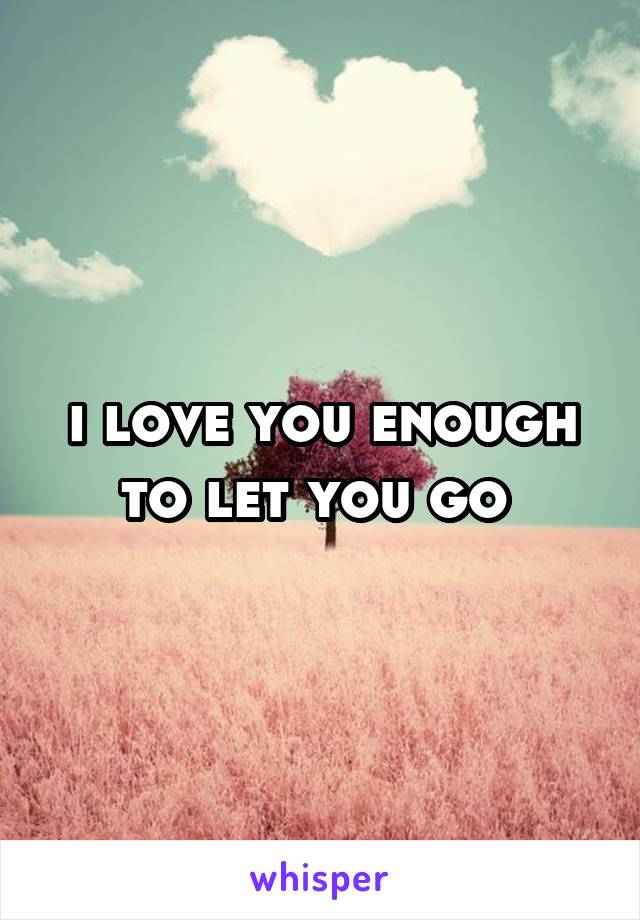 i love you enough to let you go 