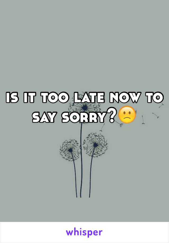 is it too late now to say sorry?🙁