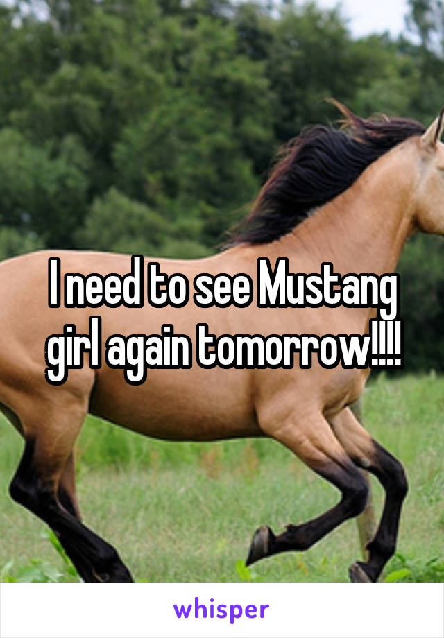 I need to see Mustang girl again tomorrow!!!!