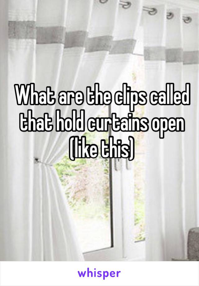 What are the clips called that hold curtains open (like this)