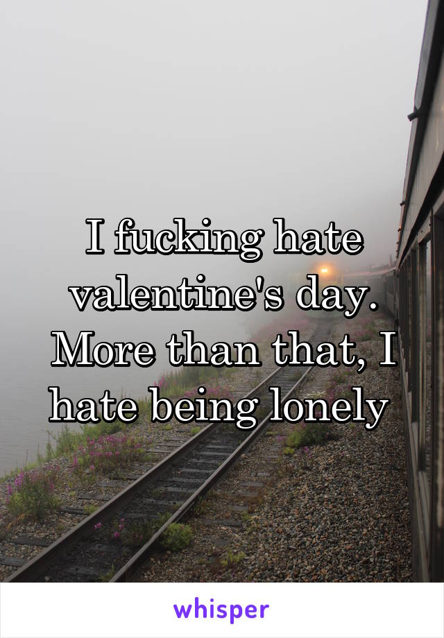 I fucking hate valentine's day. More than that, I hate being lonely 
