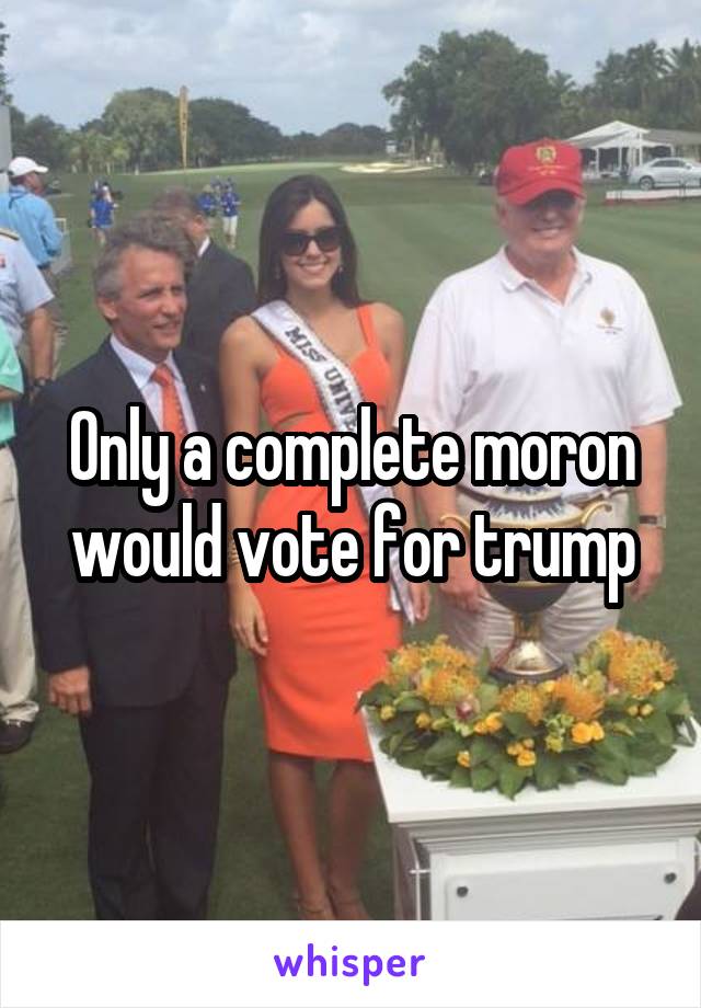 Only a complete moron would vote for trump