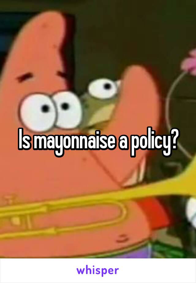 Is mayonnaise a policy?