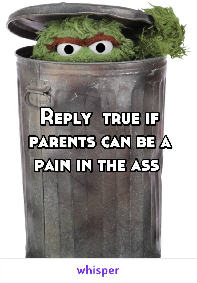 Reply  true if parents can be a pain in the ass 