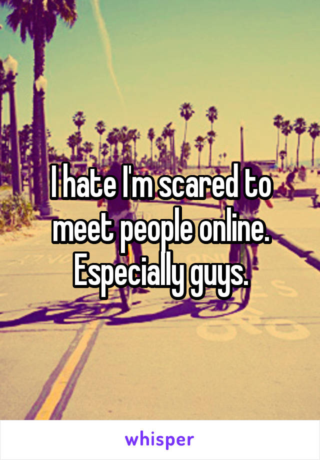 I hate I'm scared to meet people online. Especially guys.