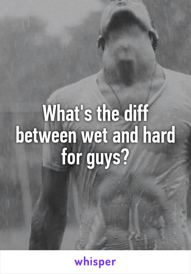 What's the diff between wet and hard for guys?