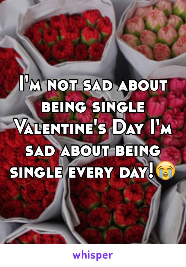 I'm not sad about being single Valentine's Day I'm sad about being single every day!😭
