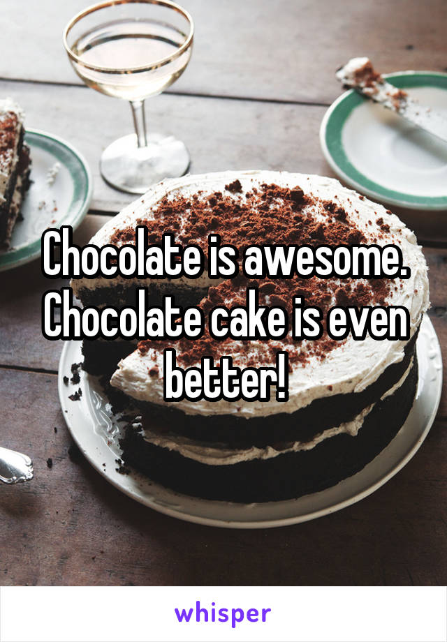 Chocolate is awesome. Chocolate cake is even better!