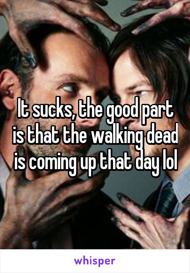 It sucks, the good part is that the walking dead is coming up that day lol