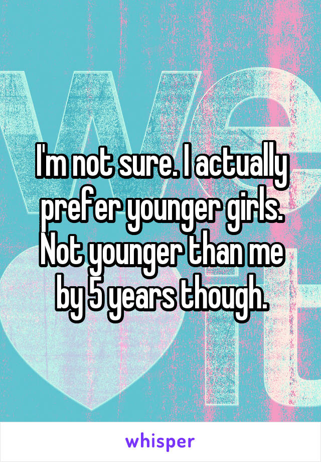 I'm not sure. I actually prefer younger girls.
Not younger than me by 5 years though.