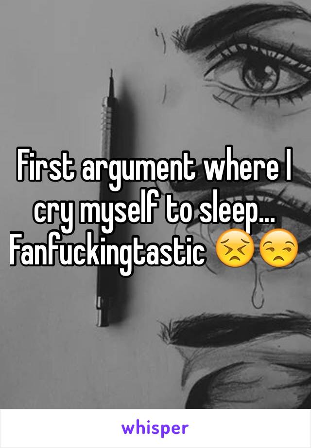 First argument where I cry myself to sleep... Fanfuckingtastic 😣😒