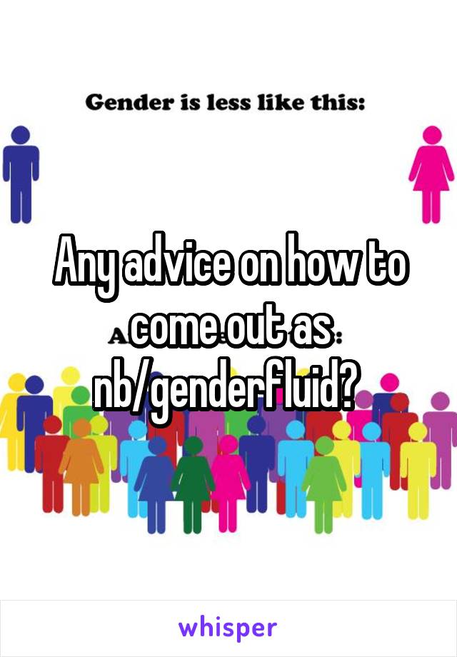 Any advice on how to come out as nb/genderfluid? 