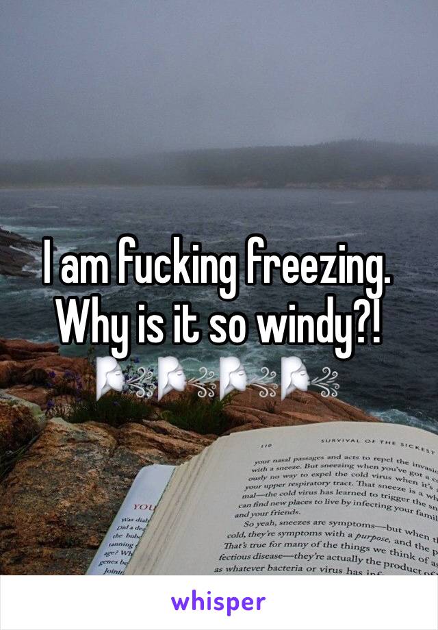 I am fucking freezing. 
Why is it so windy?!
🌬🌬🌬🌬