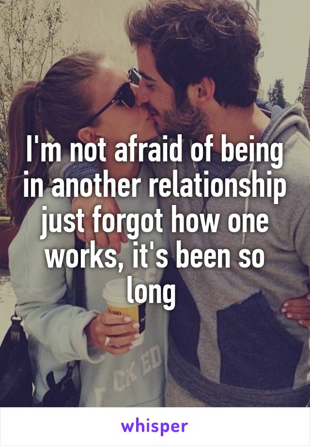 I'm not afraid of being in another relationship just forgot how one works, it's been so long 