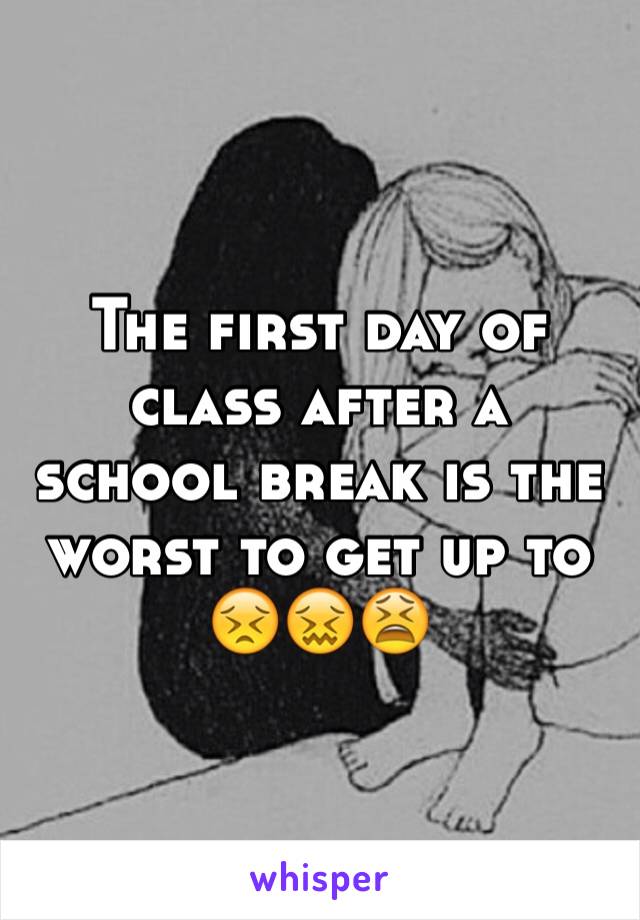 The first day of class after a school break is the worst to get up to 
😣😖😫