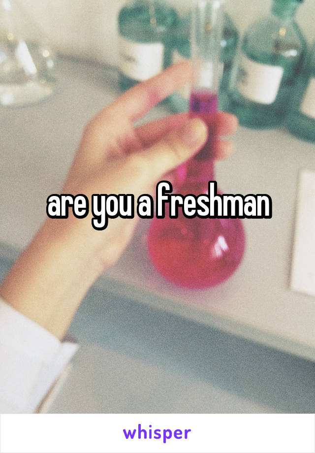 are you a freshman
