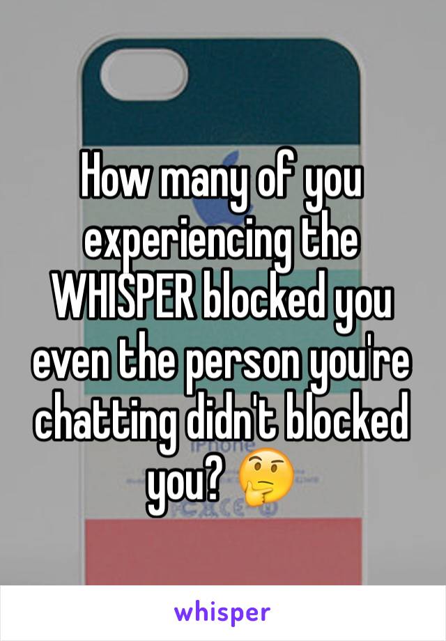How many of you experiencing the WHISPER blocked you even the person you're chatting didn't blocked you? 🤔
