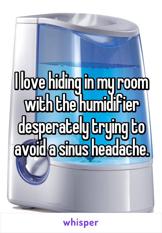 I love hiding in my room with the humidifier desperately trying to avoid a sinus headache.