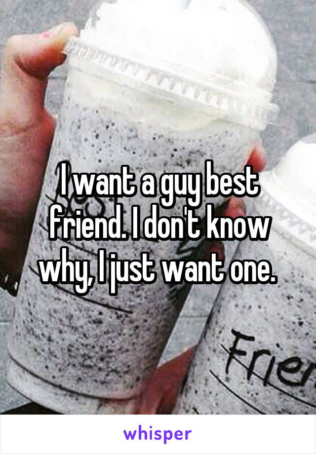I want a guy best friend. I don't know why, I just want one. 