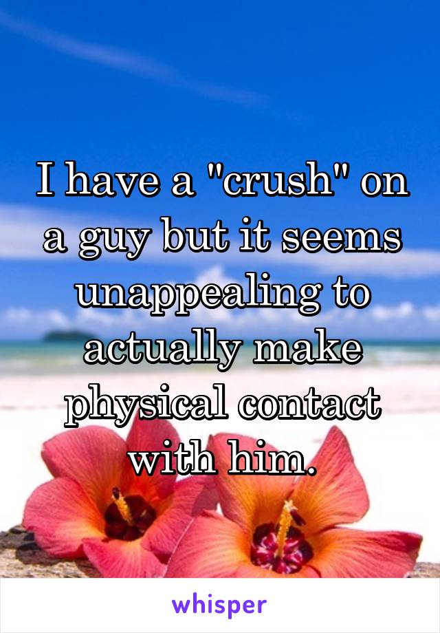 I have a "crush" on a guy but it seems unappealing to actually make physical contact with him.
