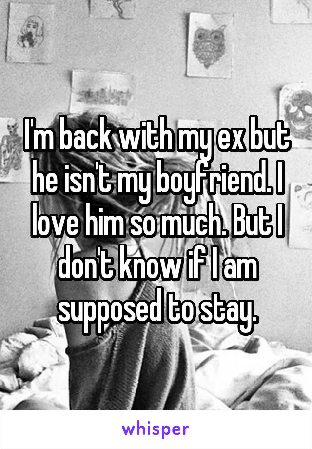 I'm back with my ex but he isn't my boyfriend. I love him so much. But I don't know if I am supposed to stay.