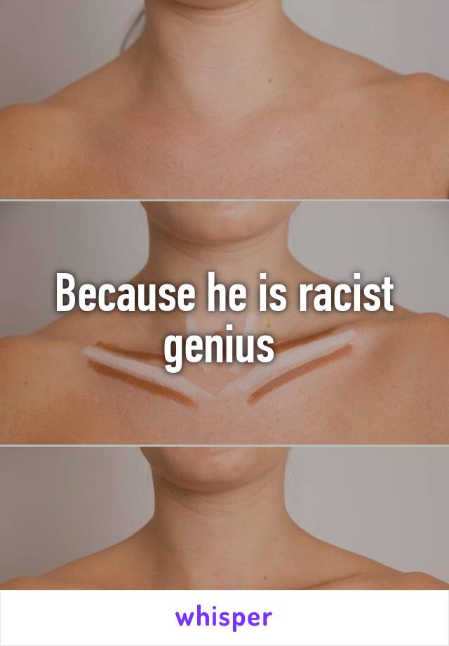 Because he is racist genius 