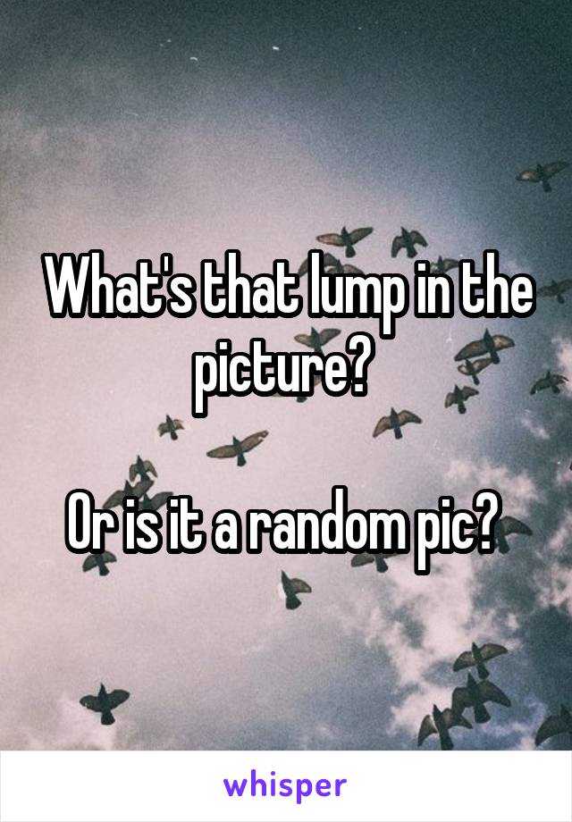 What's that lump in the picture? 

Or is it a random pic? 