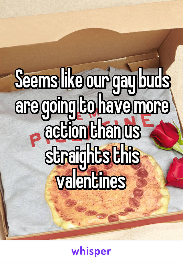 Seems like our gay buds are going to have more action than us straights this valentines 