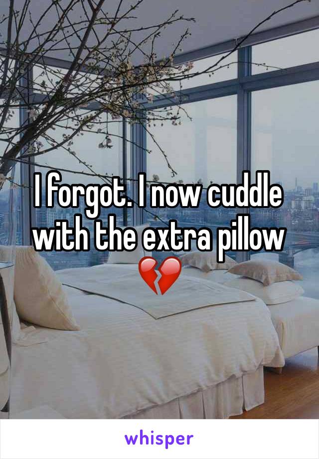 I forgot. I now cuddle with the extra pillow 
💔