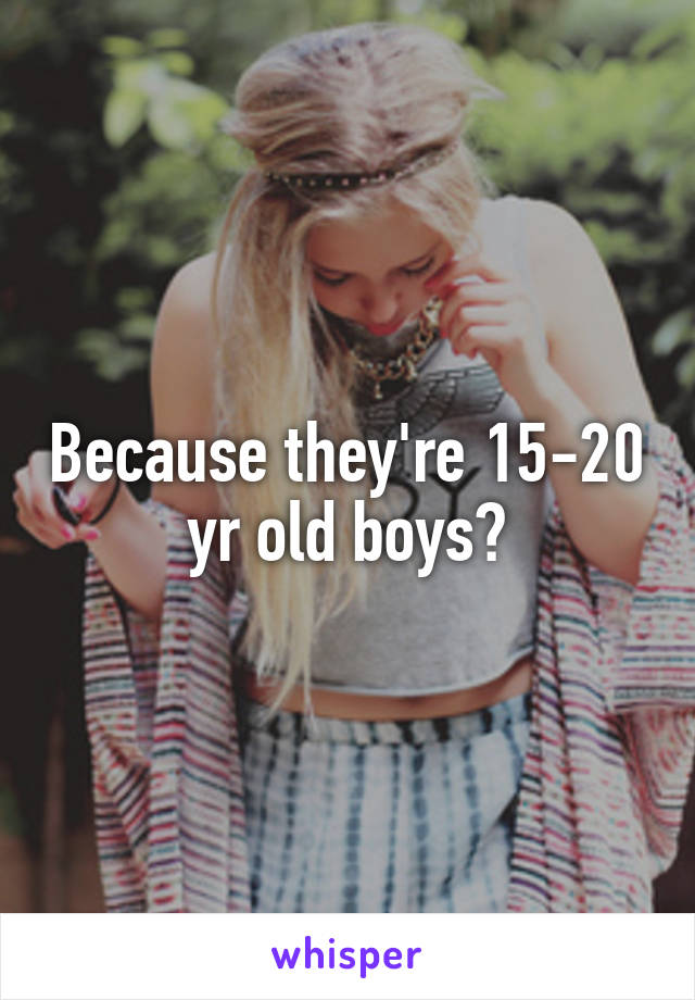 Because they're 15-20 yr old boys?