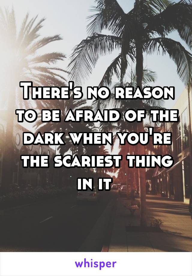 There's no reason to be afraid of the dark when you're the scariest thing in it 