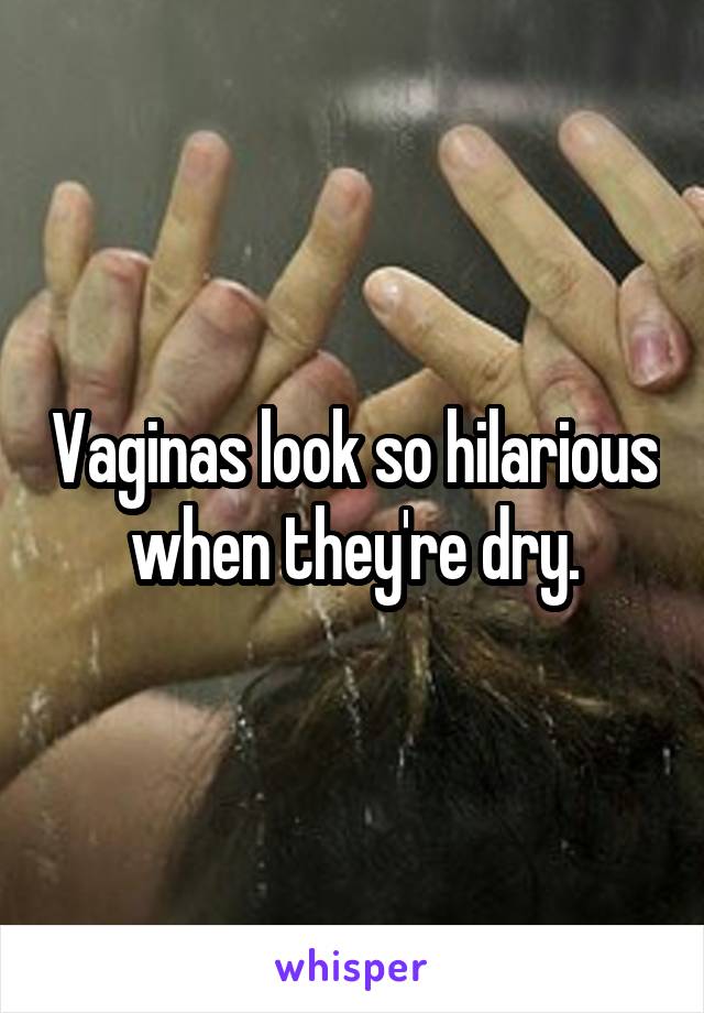 Vaginas look so hilarious when they're dry.
