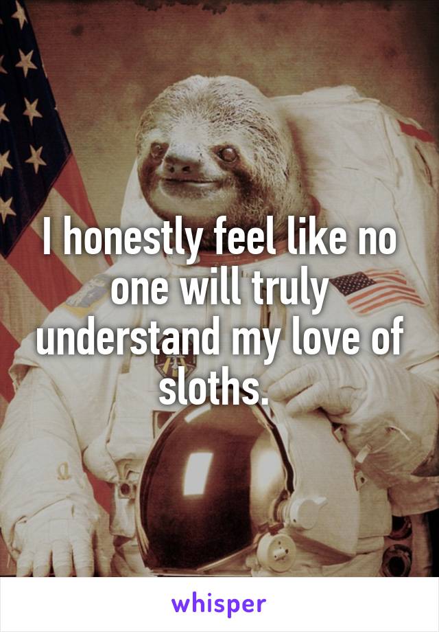 I honestly feel like no one will truly understand my love of sloths. 