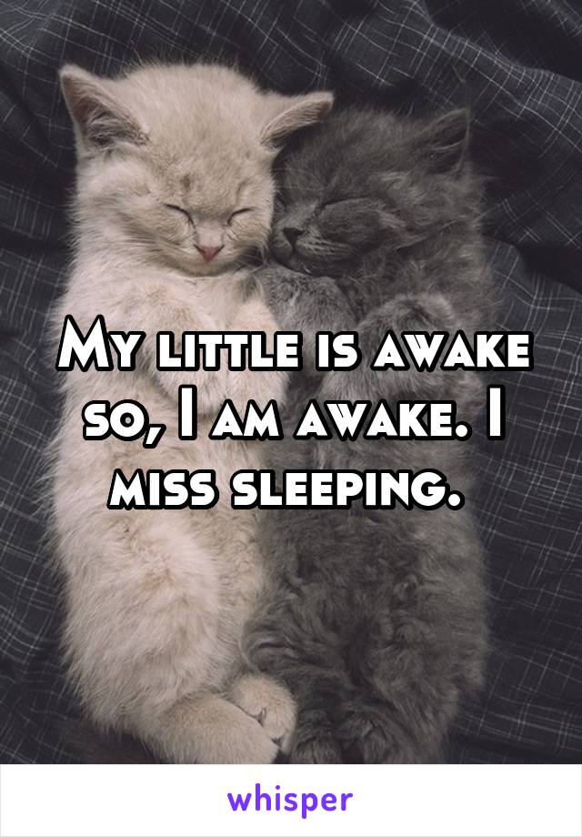 My little is awake so, I am awake. I miss sleeping. 