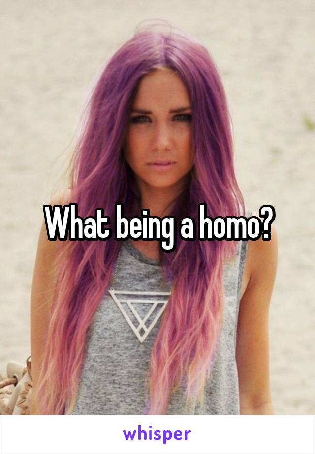 What being a homo?