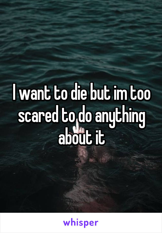 I want to die but im too scared to do anything about it