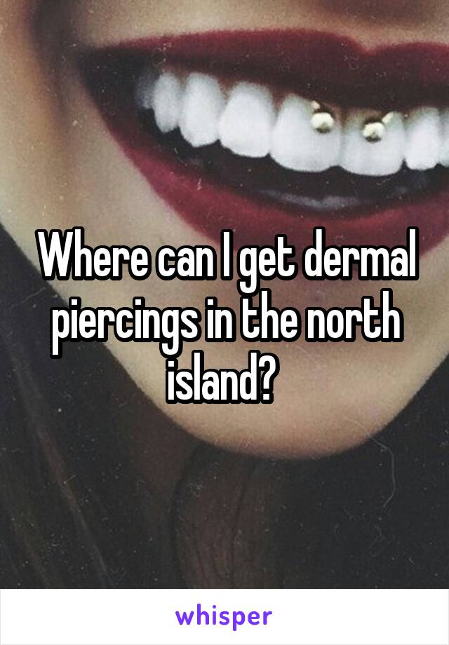 Where can I get dermal piercings in the north island? 