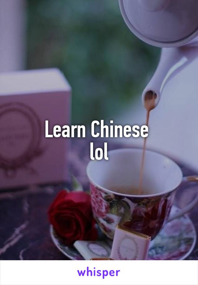 Learn Chinese 
lol