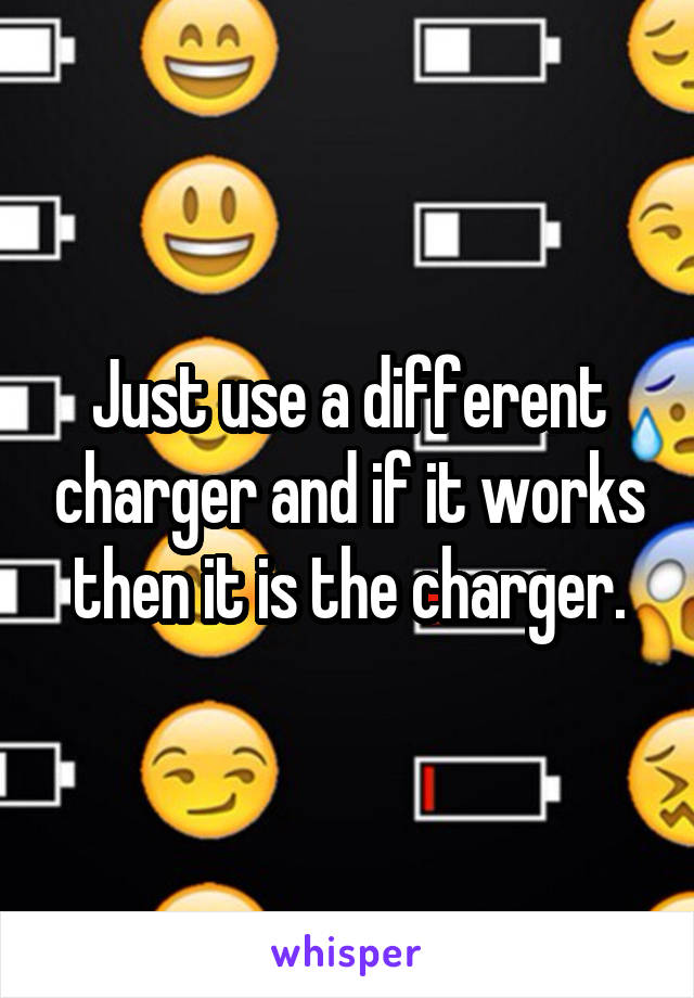 Just use a different charger and if it works then it is the charger.