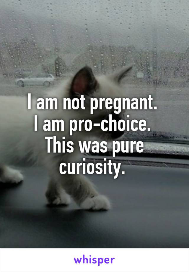 I am not pregnant. 
I am pro-choice. 
This was pure curiosity. 