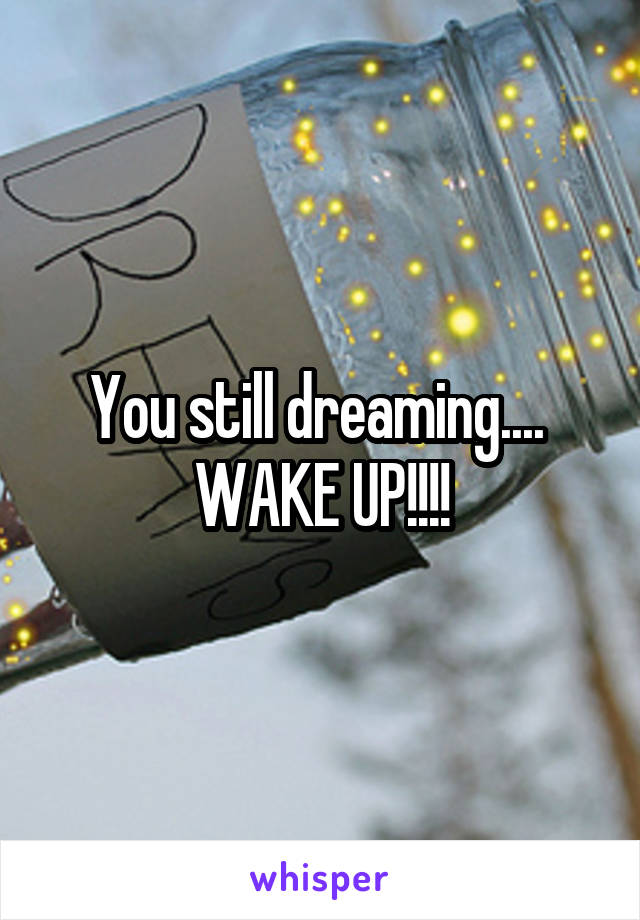 You still dreaming.... 
WAKE UP!!!!