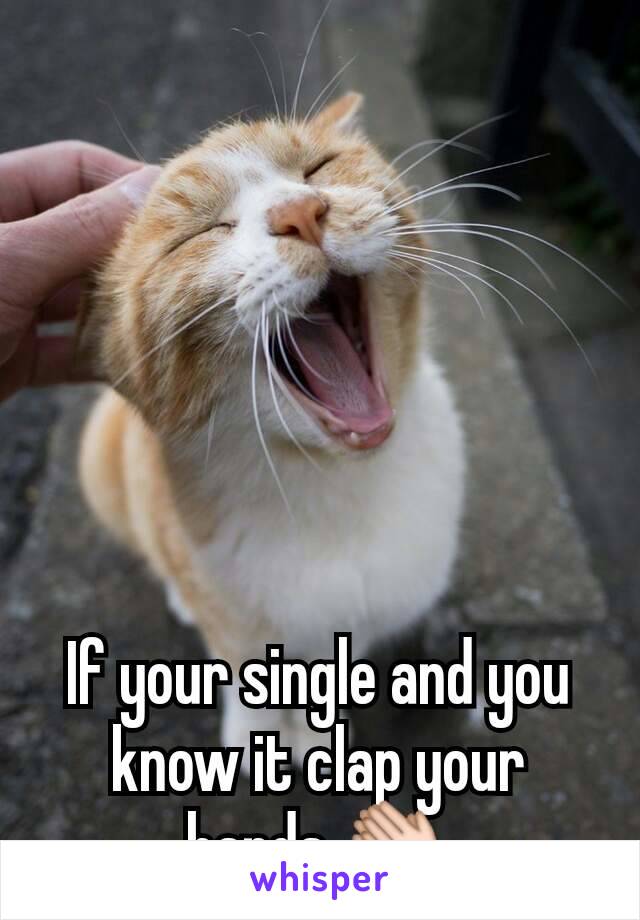If your single and you know it clap your hands ðŸ‘�