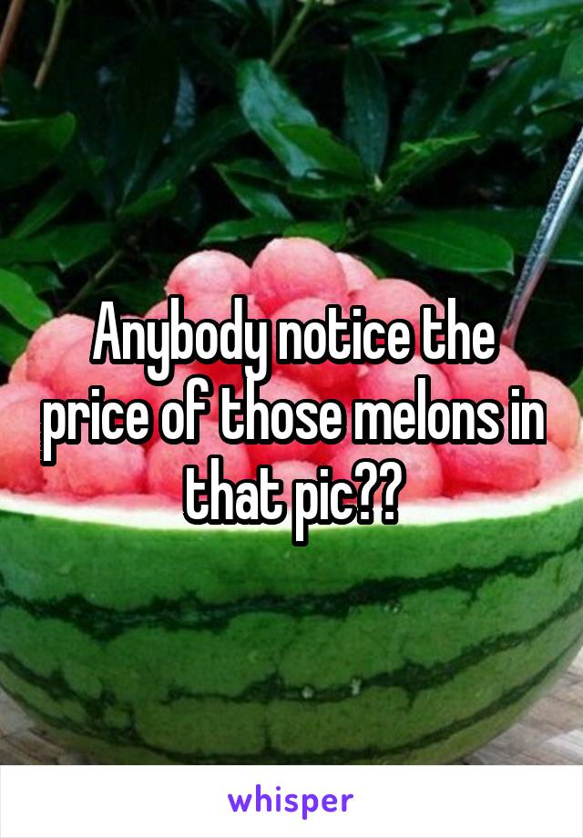Anybody notice the price of those melons in that pic??